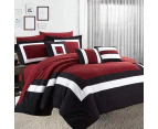 Premium 10pc Comforter Set | 10 Piece Comforter and Sheet Set | Coverlet Bedding Set | 2 Sizes - 4 Colours - Red