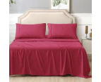 Kingdom 225TC Cotton Percale Cooling Sheet Set | 5 Sizes - 10 Colours - Fuchsia