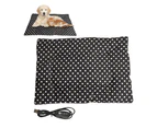Electric Heating Pad Pet Heated Mat Dog Cat Blanket Black
