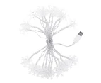 USB 20LED Snowflake Shape Fairy String Light Christmas Holiday Party Tree Decor