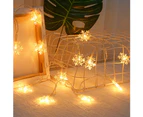 USB 20LED Snowflake Shape Fairy String Light Christmas Holiday Party Tree Decor