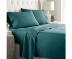 Biscay Blue 1000TC 4PCS Single/KS/Double/Queen/King Bed Flat Fitted Sheet Set Pillowcase