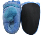 Novelty Furry Monster Adventure Slippers for Adults Men Women, Funny - Blue