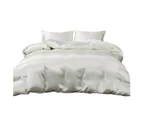 White Silk Satin Pillowcase Quilt/Duvet Cover Set Single Double Queen King Bed