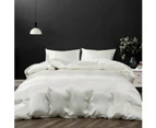 White Silk Satin Pillowcase Quilt/Duvet Cover Set Single Double Queen King Bed