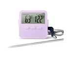 High & Low Temperature Alarms Thermometer with Timer Indoor Thermometer with High and Low Alarm Digital Fridge Thermometer with Large LCD Display Purple