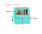 High & Low Temperature Alarms Thermometer with Timer Indoor Thermometer with High and Low Alarm Digital Fridge Thermometer with Large LCD Display Purple