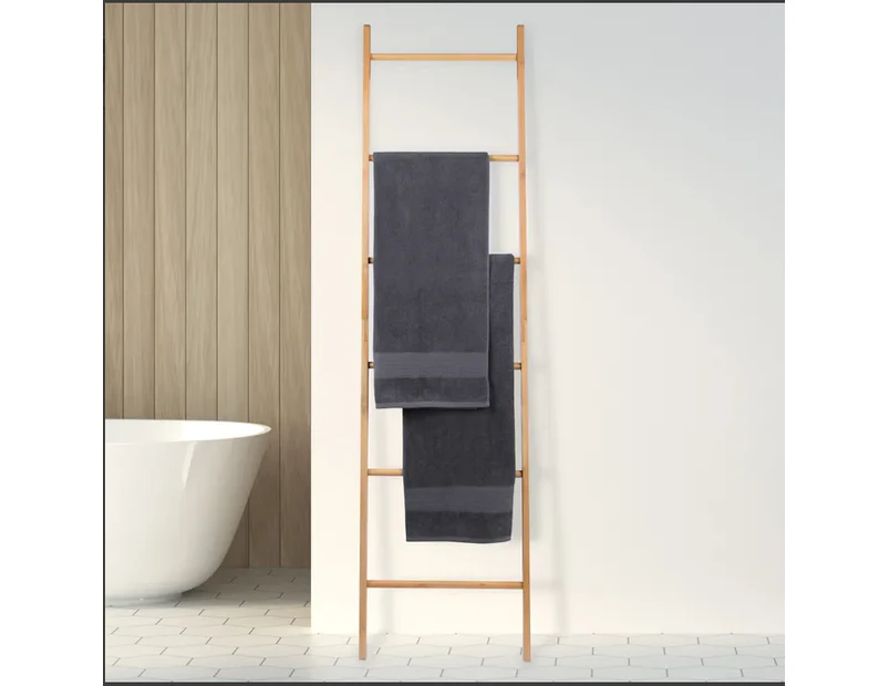 180 CM 6 Steps BAMBOO TOWEL LADDER Bathroom Rack - FREESTANDING