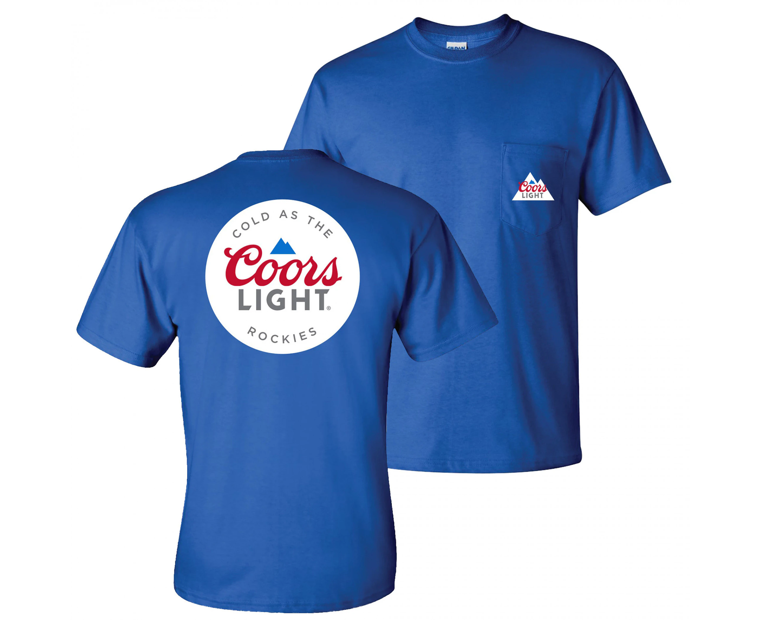 Coors Light Mountain Pocket Logo with Rear Logo Print T-Shirt