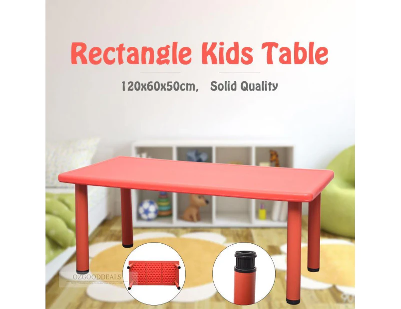 New Large Kids Toddler Children Playing Party Study Table Desk Red 120x60cm