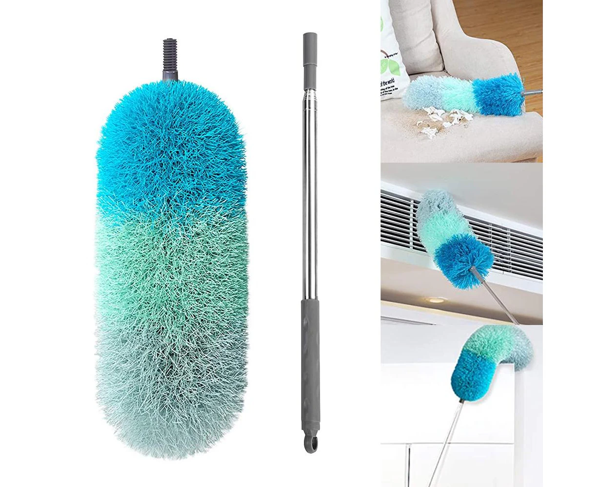 Extendable Microfiber Telescoping Duster (Blue/Green)