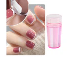 1 Set Nail Stamp Reusable Non-Deformed Good Ductility Round Silicone Stamper Transparent Nails Art Tool for Manicure  Red