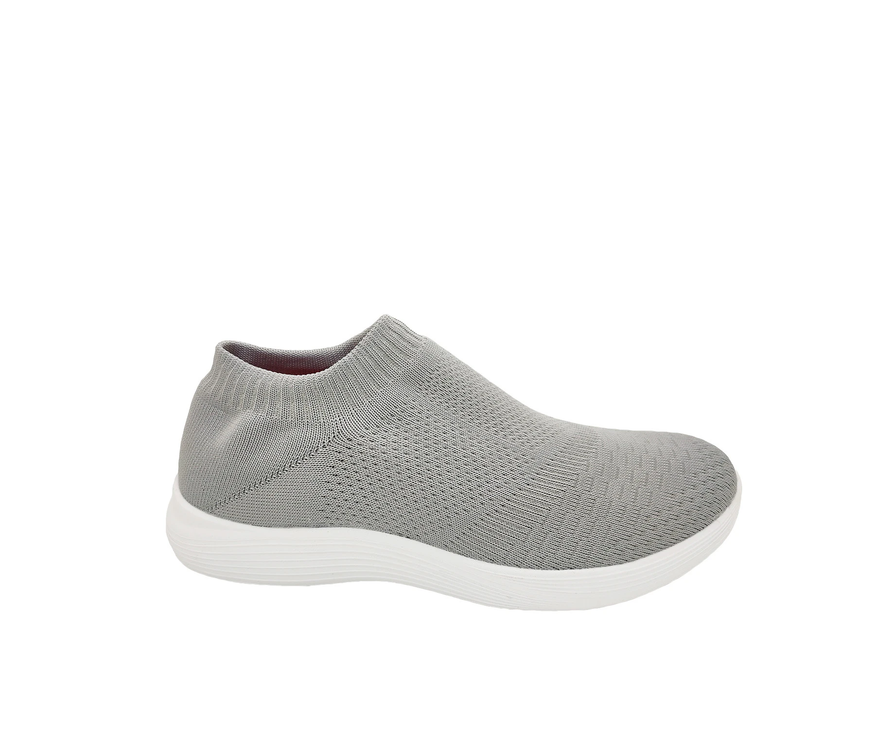 MVP Fly Mens Shoes Knitted Top Pull On Casual Lightweight Sole Soft - Grey