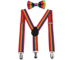 Child Kids Suspenders Bow Tie for Boys and Girls Adjustable Elastic Classic Accessory Sets Age 1 to 13 Year