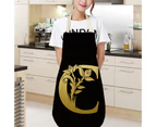 Golden Letter Alphabet Pattern Kitchen Apron Sleeveless Cooking Cleaning Tools-N