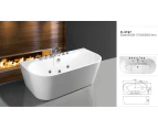 THH Acrylic Free Standing Bathtub with Jacuzzi & Spa Bath White 800*1700*580mm