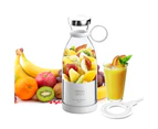 Portable Mini Fast Blender 350ml Juicer Cup with Wireless Charging 4 Blades for Smoothie Milkshake Juice Baby Food White