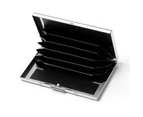 Silver Deluxe Anti RFID Blocking Credit Card Holder Protector Case Slim Stainless Steel Metal ID Card Wallet Purse
