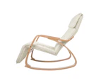 Rocking Armchair with Adjustable Foot Rest - Beige