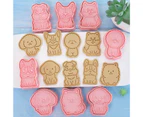 8Pcs/Set Biscuit Mold Reusable Multi-purpose Pink 3D Dog Shaped Cookie Cutter Cake Decorating Tool