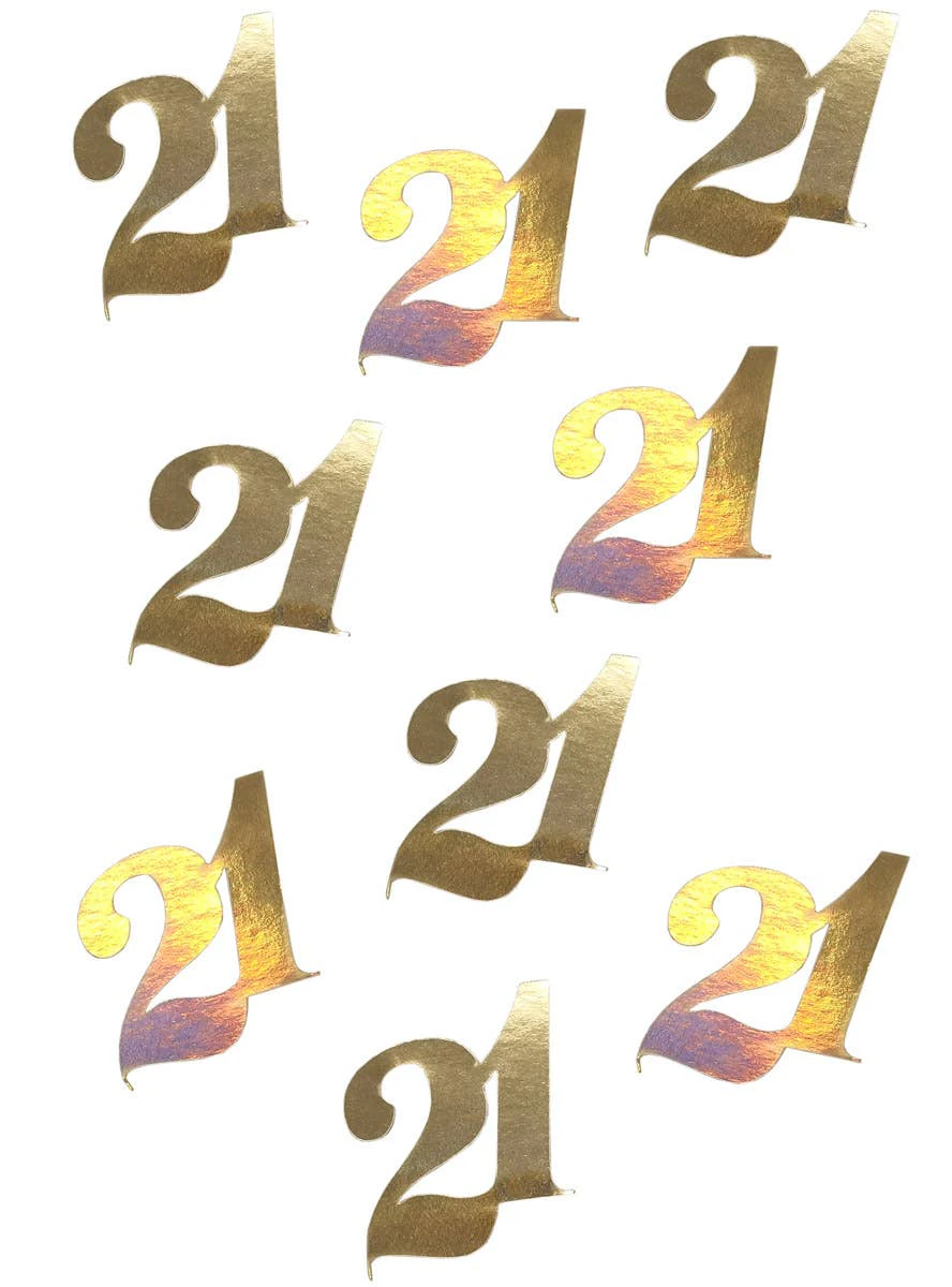 Gold Iridescent 21st Birthday 8g Pack Confetti - New