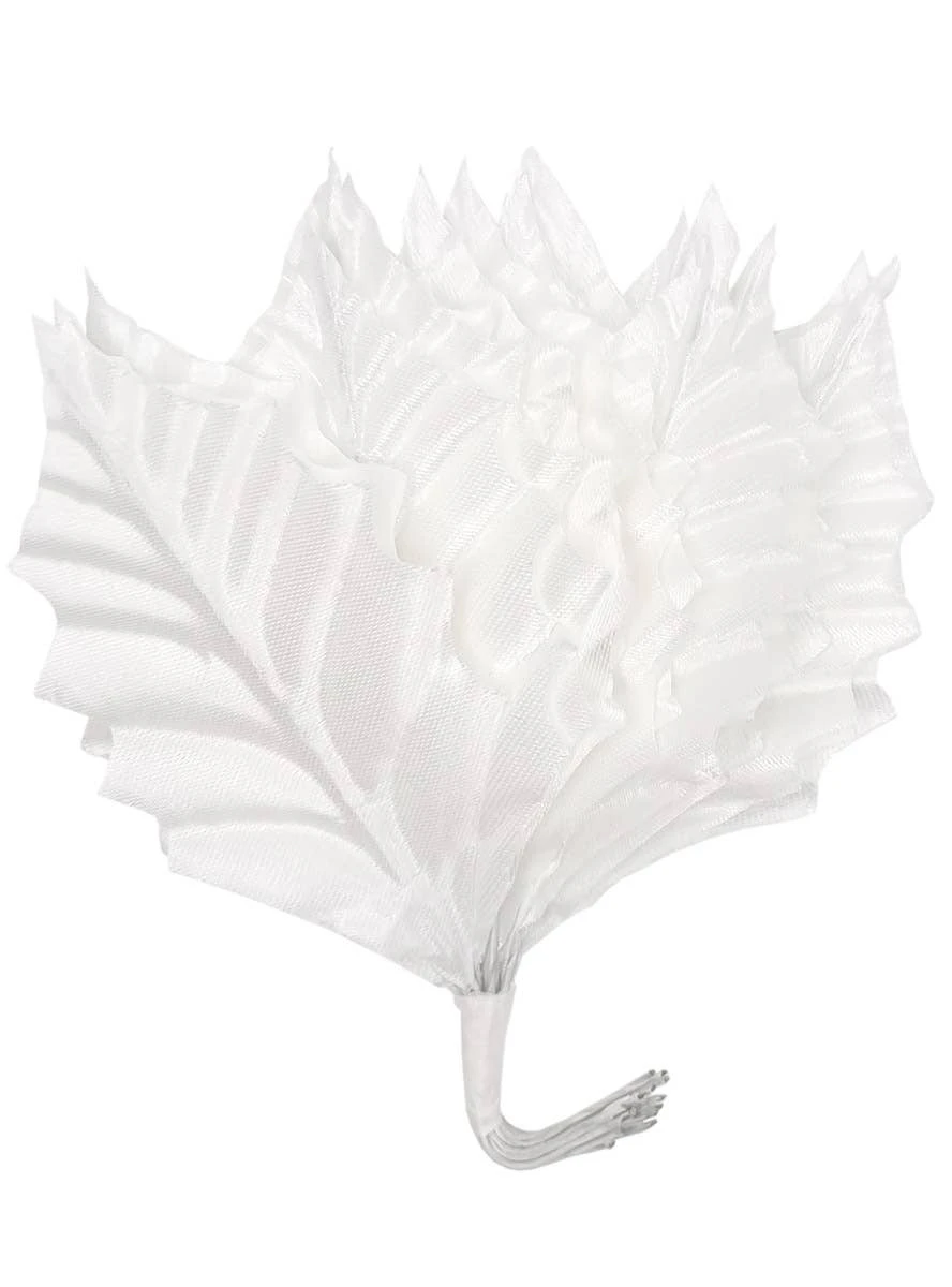 White Sparkle 20 Pack 10cm Craft Leaves - New