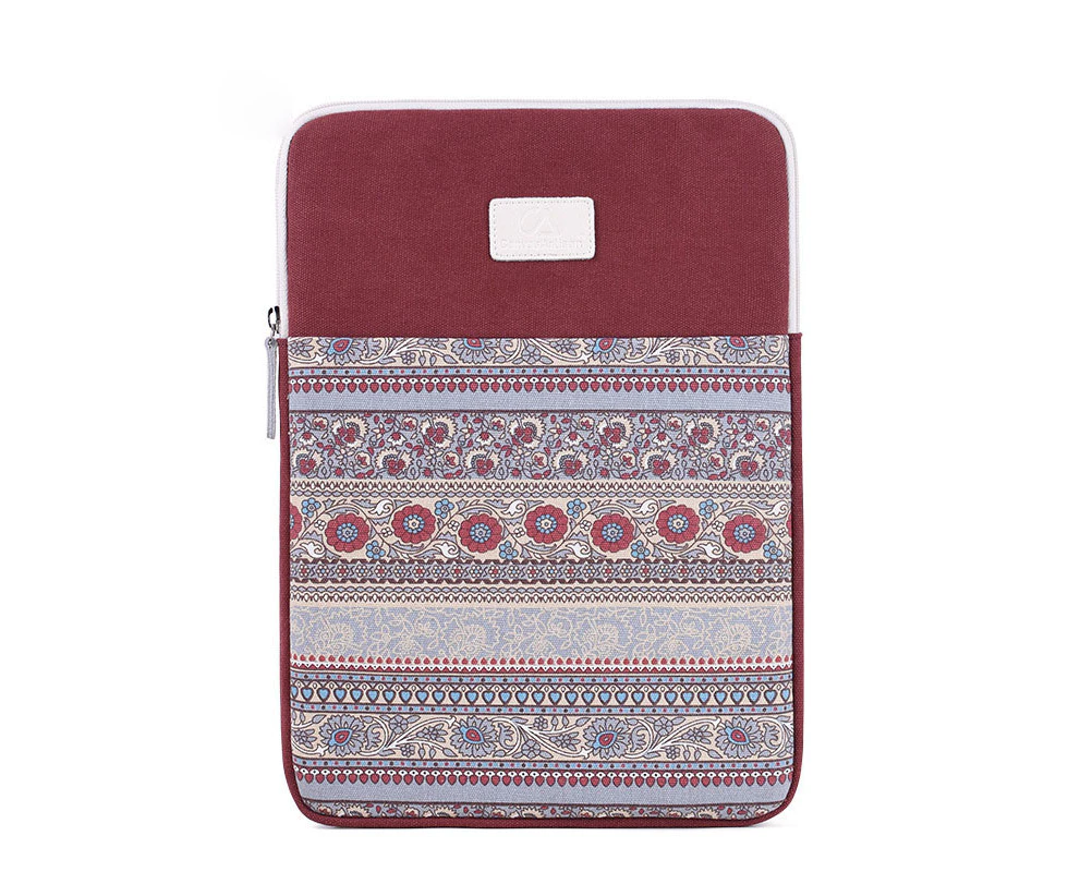 15 inch Canvas Laptop Notebook Sleeve Case - Red