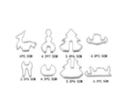8Pcs/Set 3D Stainless Steel Christmas Cookie Cutters Reusable Xmas Tree Baking Mould Stencils Cooking Tools