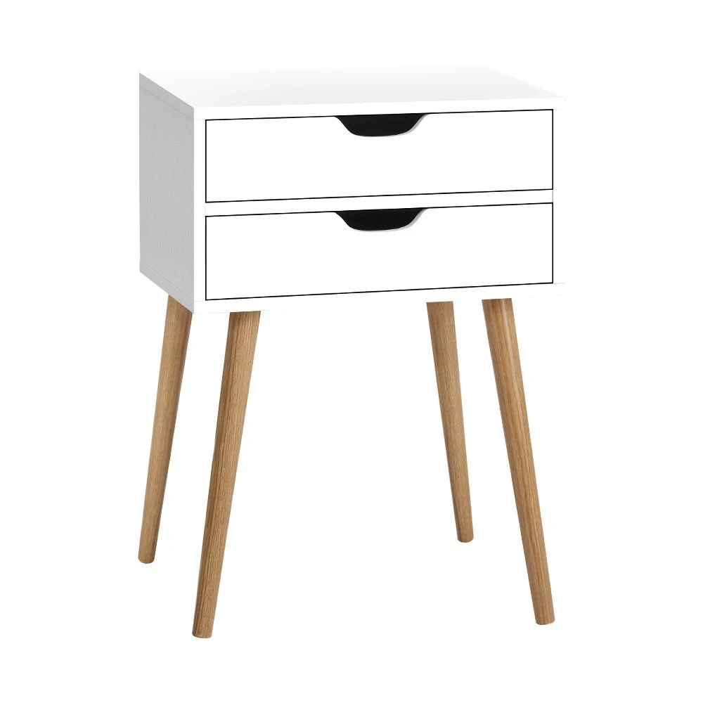 My Best Buy - Artiss Bedside Tables Drawers Side Table Nightstand Wood Storage Cabinet White