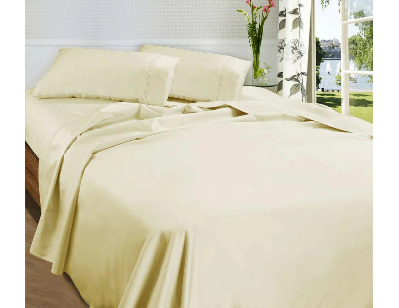 1450TC 100% Premium Egyptian Cotton Sheet Set Ramesses Egyptian Sheets Quality | 2 Sizes - 5 Colours - Cream