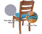 Indoor Chair Pad with Ties, Dining Chair Pads, Non Slip Seat Cushions for Kitchen Chairs (4/6/8 PCS, Blue)