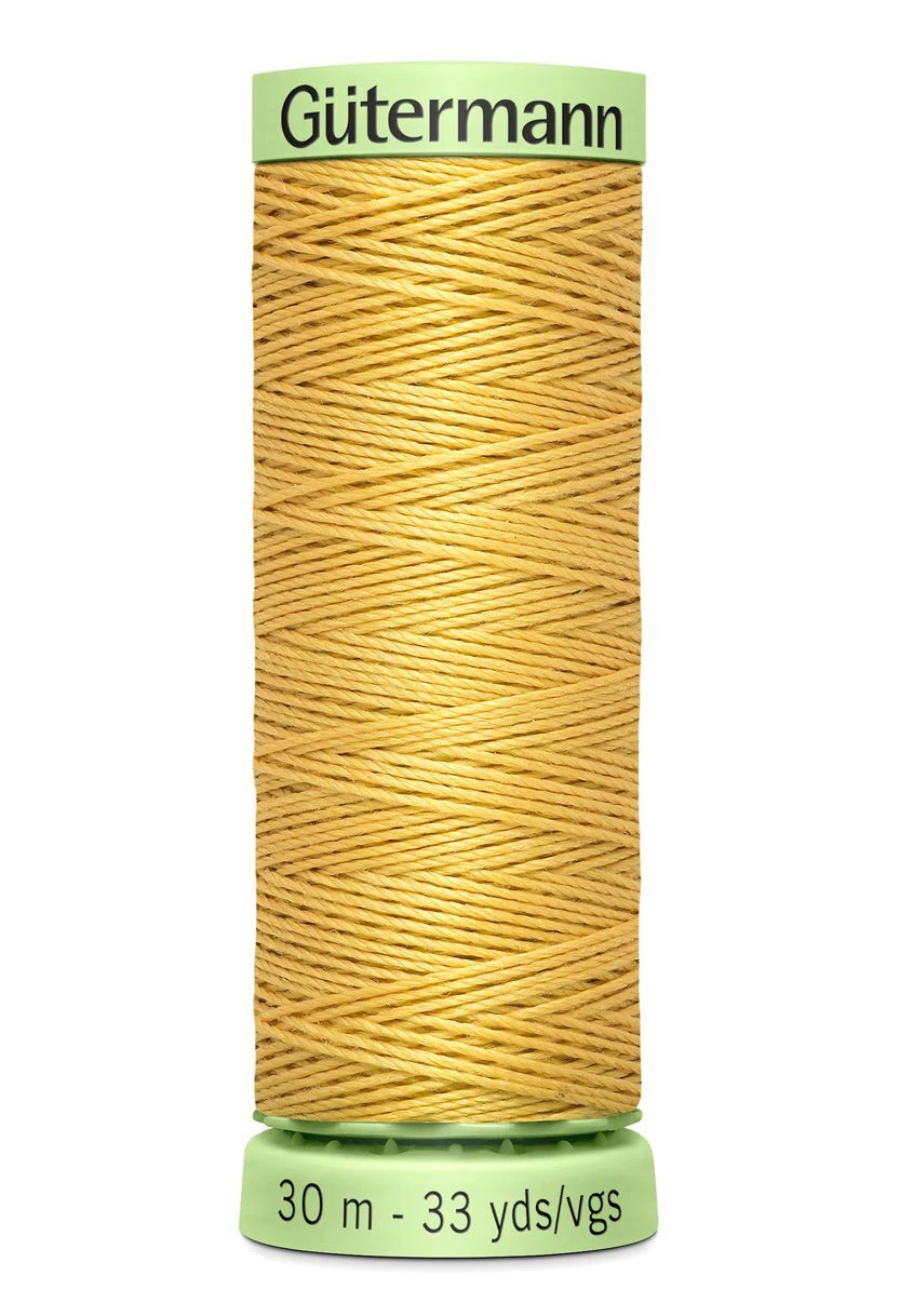 Gutermann Top Stitch Thread #415 PALE GOLD 30m Spool High Lustre, Bold Sewing