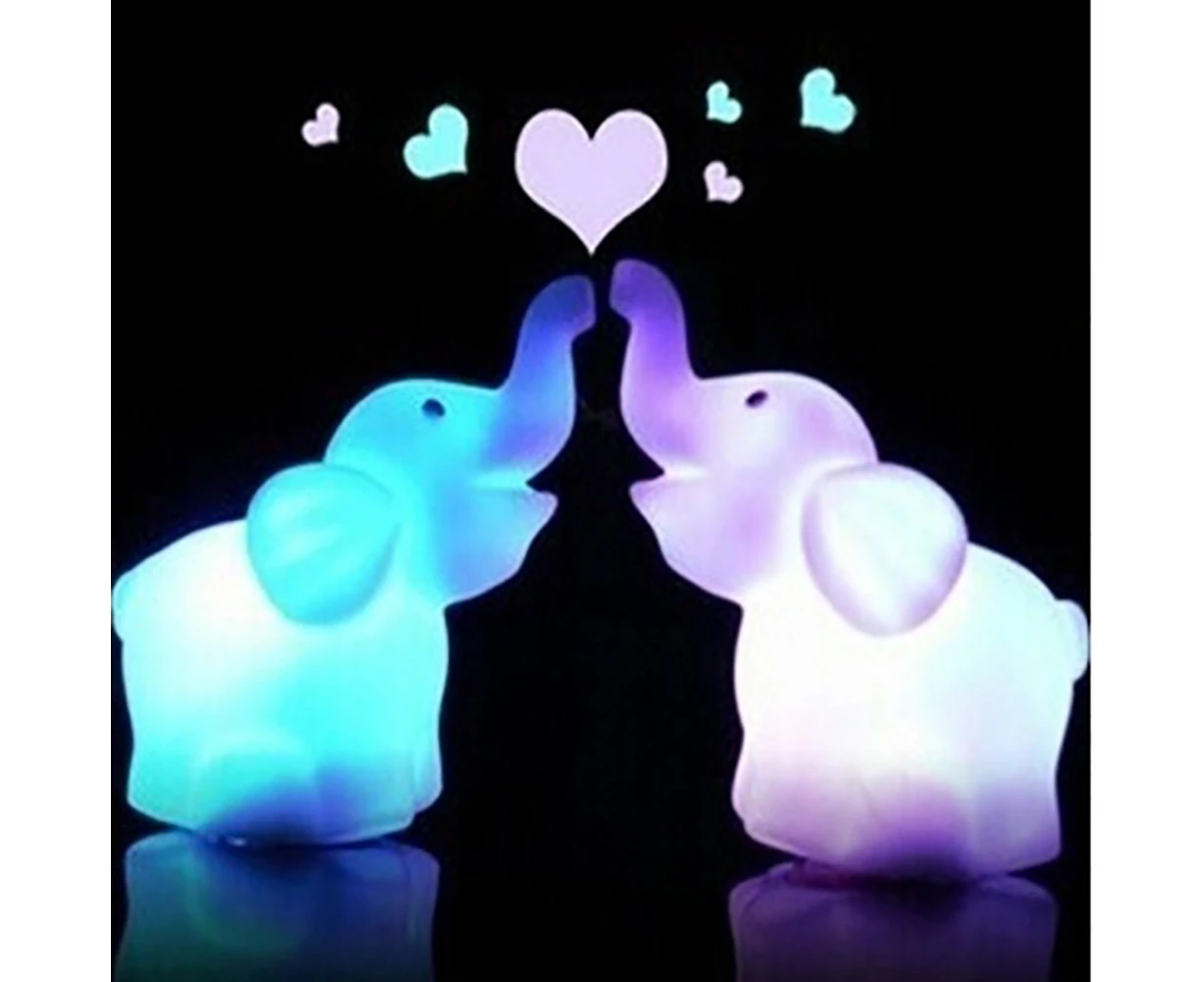 Lovely Elephant 7 Changing Colors On/Off Switch LED Night Light Children Gift