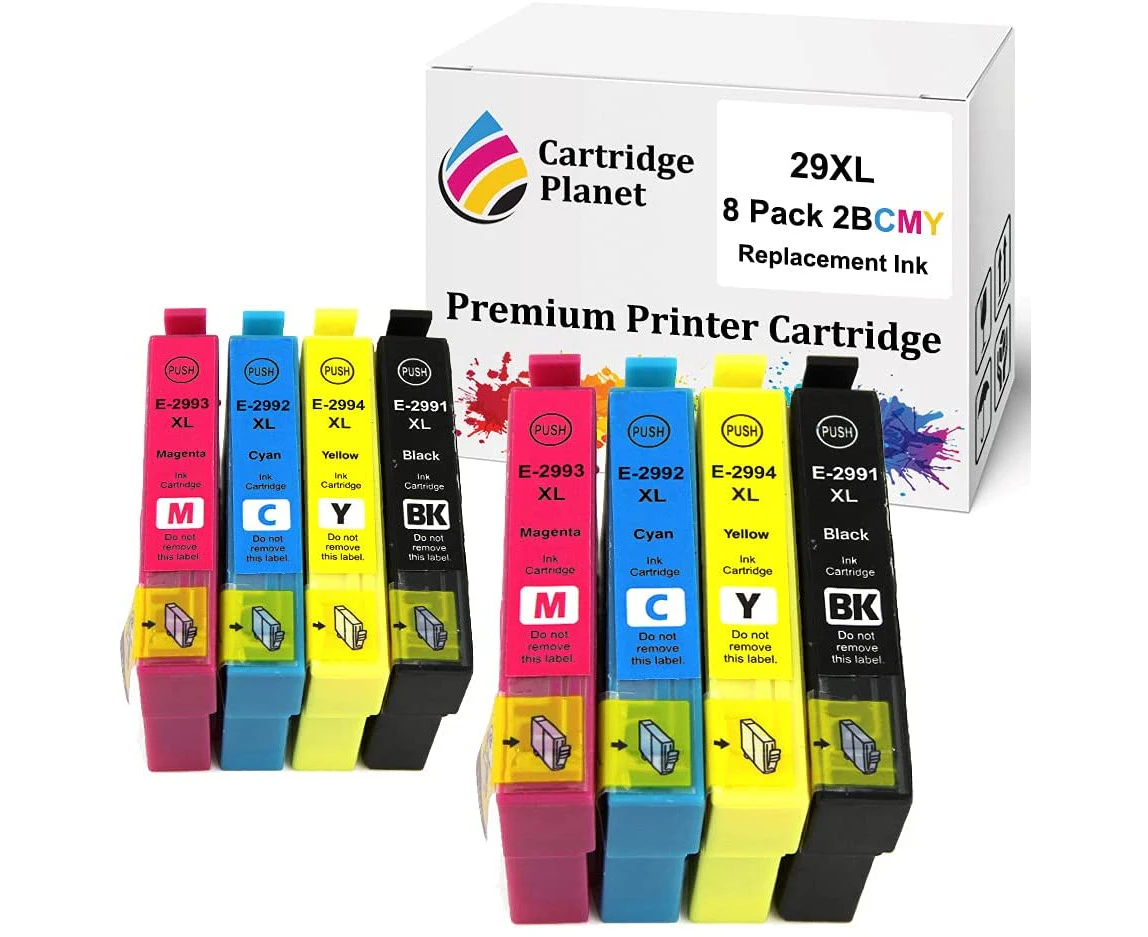 8 Pack (2BK,2C,2M,2Y) Compatible Ink for Epson 29XL for Epson Expression Home XP-235 XP-245 XP-432 XP-442