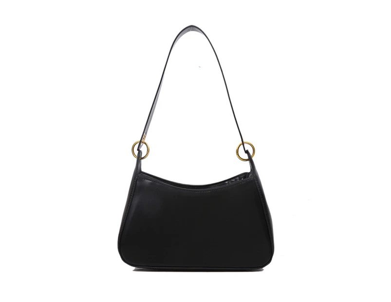 Retro Women Bag Pu Leather Shoulder Bag Armpit Purse Summer Candy Color Small Purse And Handbag (black)