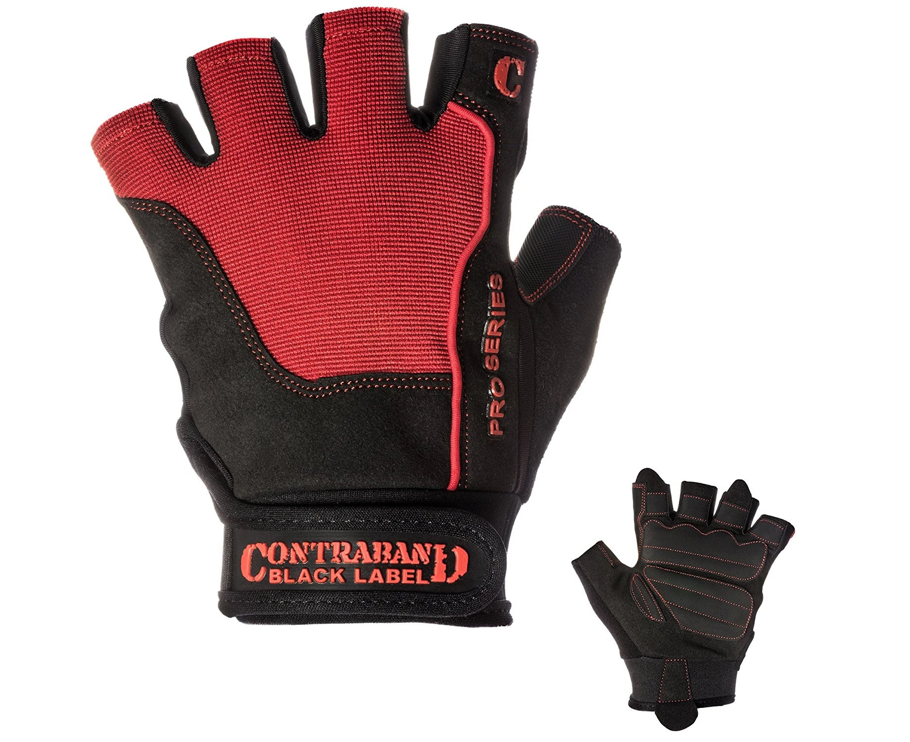 (Medium, Red) - Contraband Black Label 5120 Pro Series Lifting Gloves