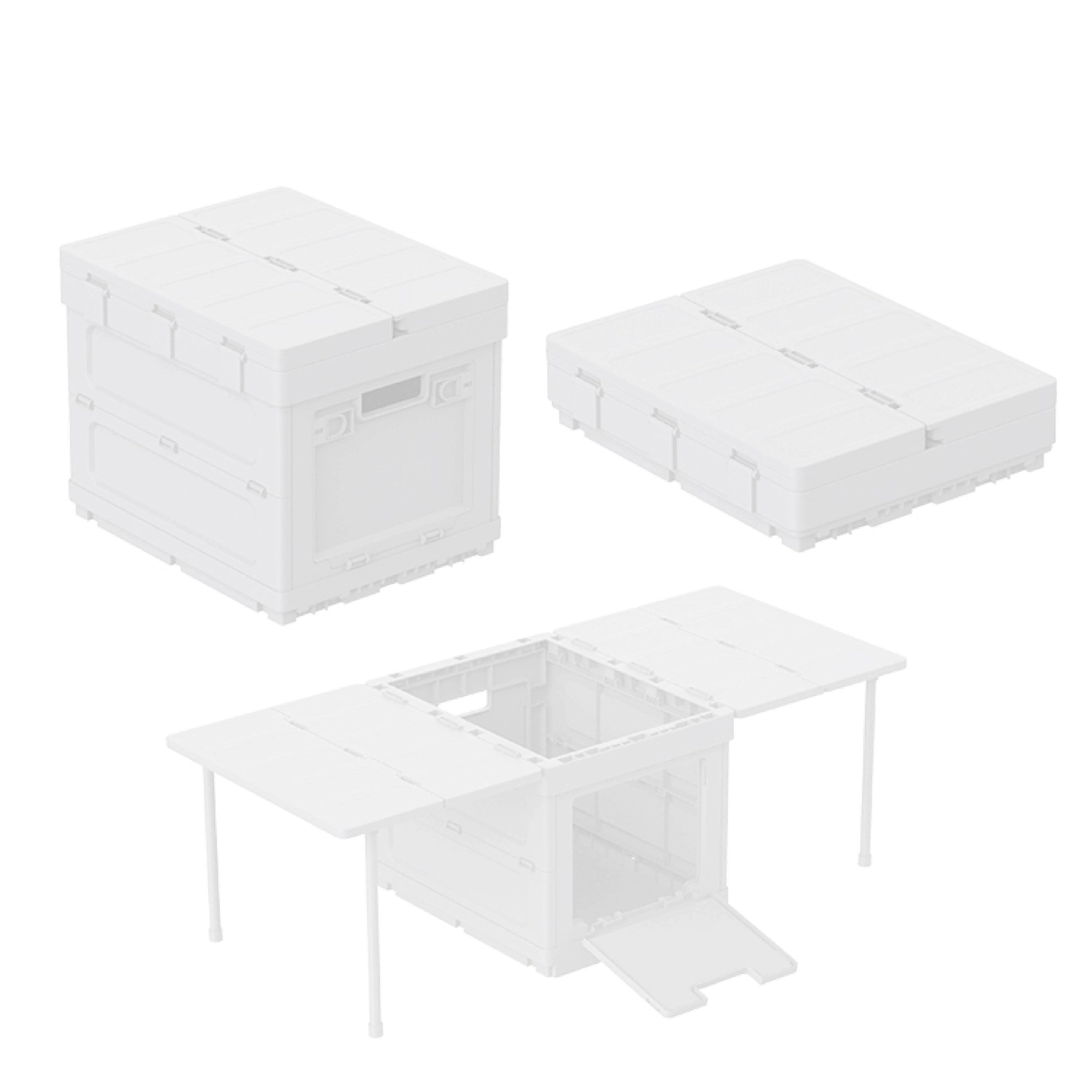 Outdoor Bees Foldable Picnic Table Storage Box - White