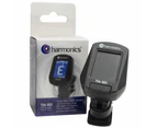 Harmonics TH-101 Clip-on Tuner for Guitar, Bass, Violin, Ukulele, Chromatic, Guitar Tuner with LED Screen, Black