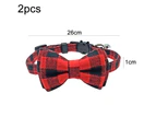 2-piece kitten collar plaid cat collar with detachable bowknot cat collar for kittens