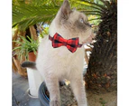 2-piece kitten collar plaid cat collar with detachable bowknot cat collar for kittens