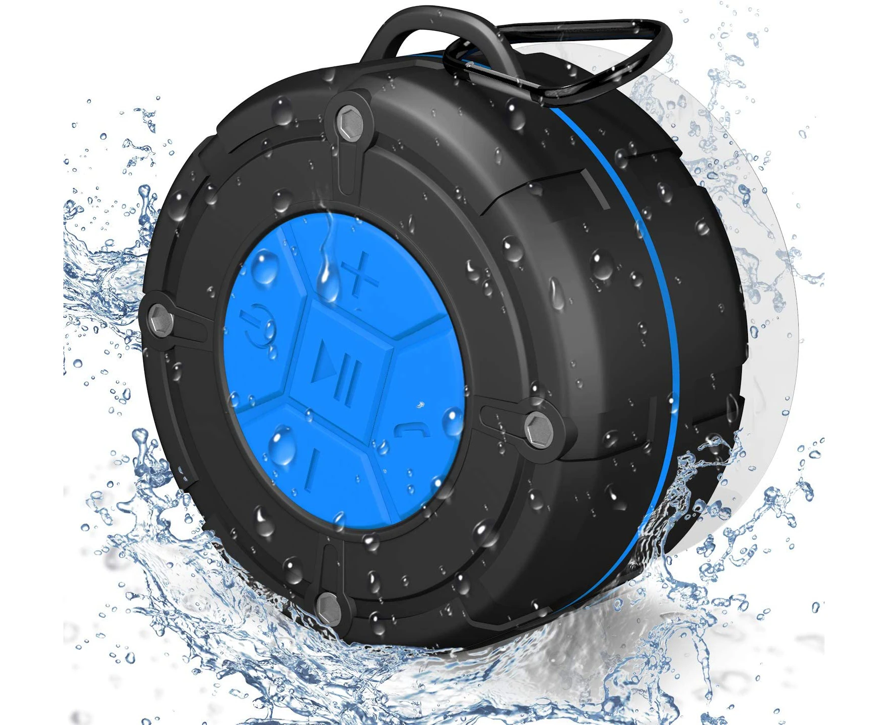 Powerful Bluetooth 5.0 Speaker Waterproof IPX7 Portable Speaker w/ Built-in Mic and Detachable Suction Cup - HD 360° Stereo