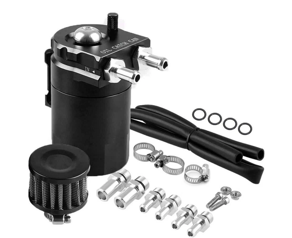 300ML Oil Catch Can Baffled Breather Petrol Diesel Turbo Tank Reservoir Kit