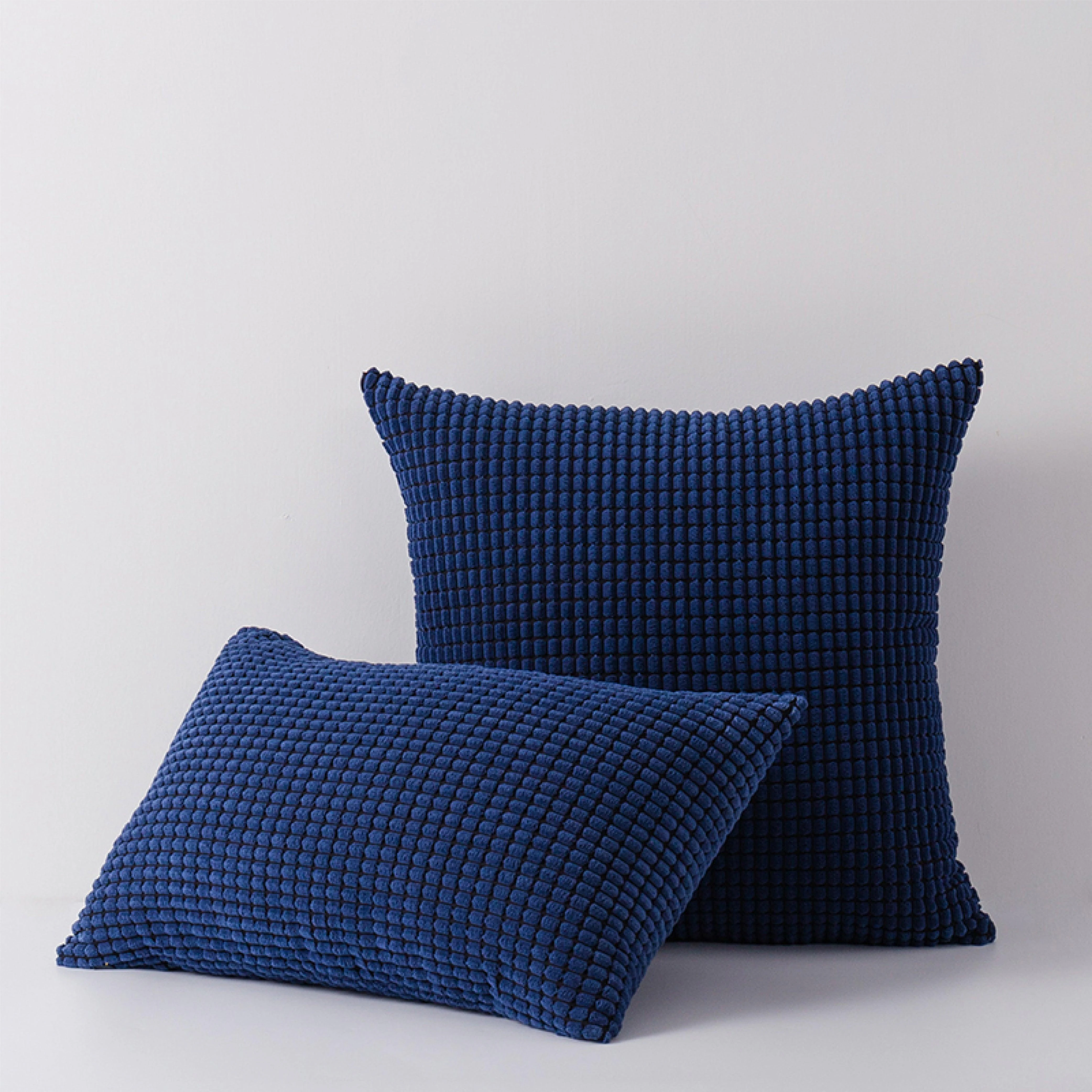 Hyper Cover Corduroy Corn Grain Velvet Cushion Cover - Navy