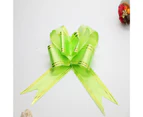 50 Pcs/Set Pull Bows Bright Colors Beautifully Hand-drawn  Wide Applications Bow-knot Shape Pull Flower Ribbons Gift Wrapping Supplies-Fluorescent Green