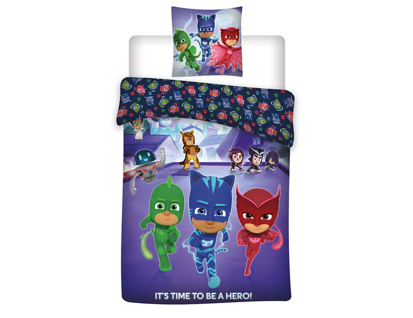 PJ Masks Kids Quilt Cover Set - Toddler Bed Size