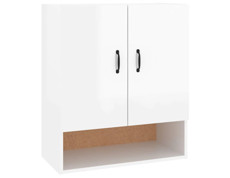 vidaXL Wall Cabinet High Gloss White 60x31x70 cm Engineered Wood