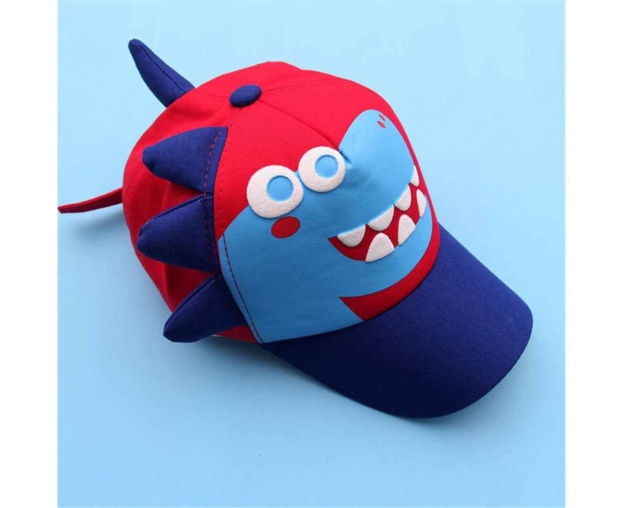 UUE Child Boys Girls Cartoon Dinosaur Baseball Cap Summer Sun Hat - Red-Blue