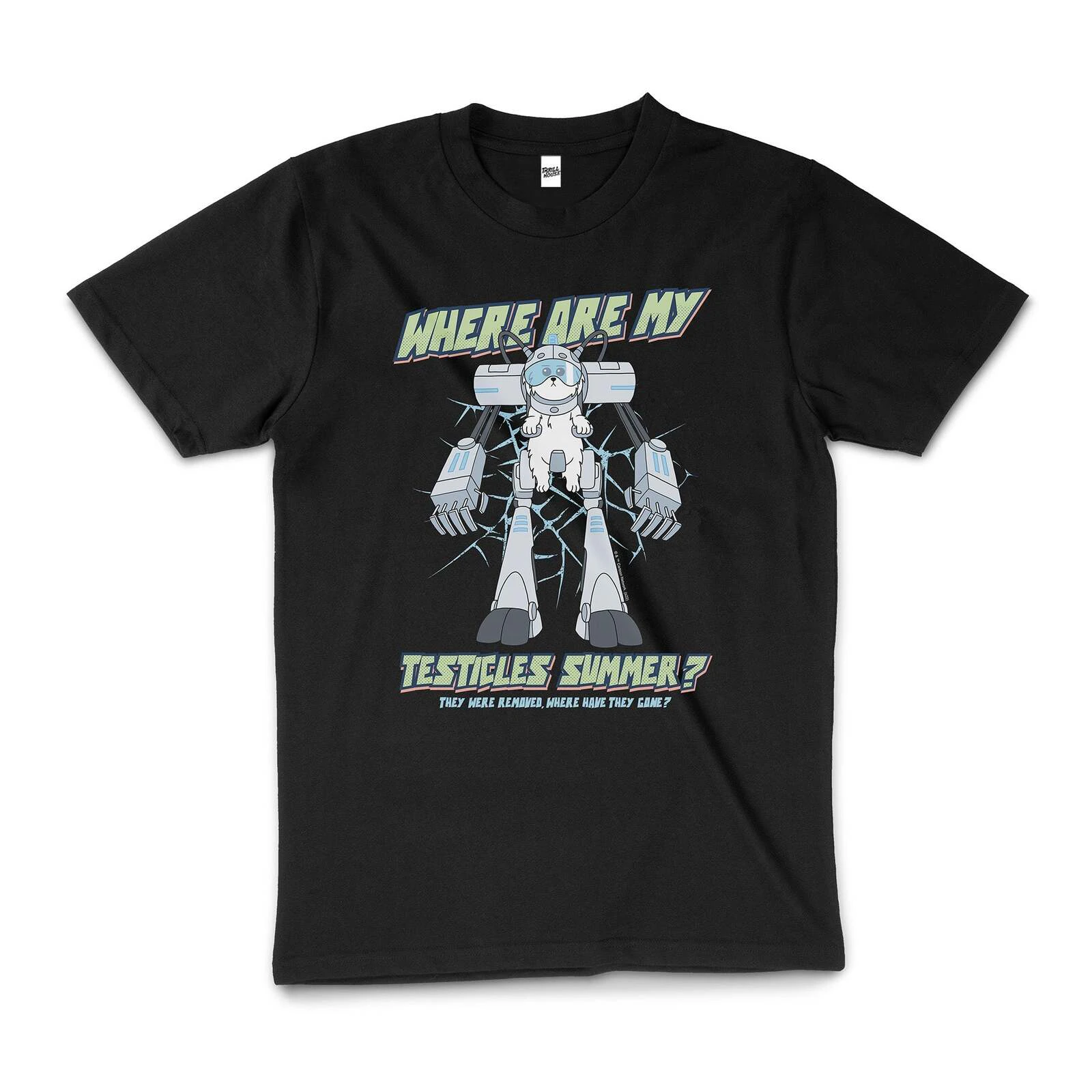 Rick And Morty Where Are My Testicles Summer T-Shirt Unisex Tee Black - Black