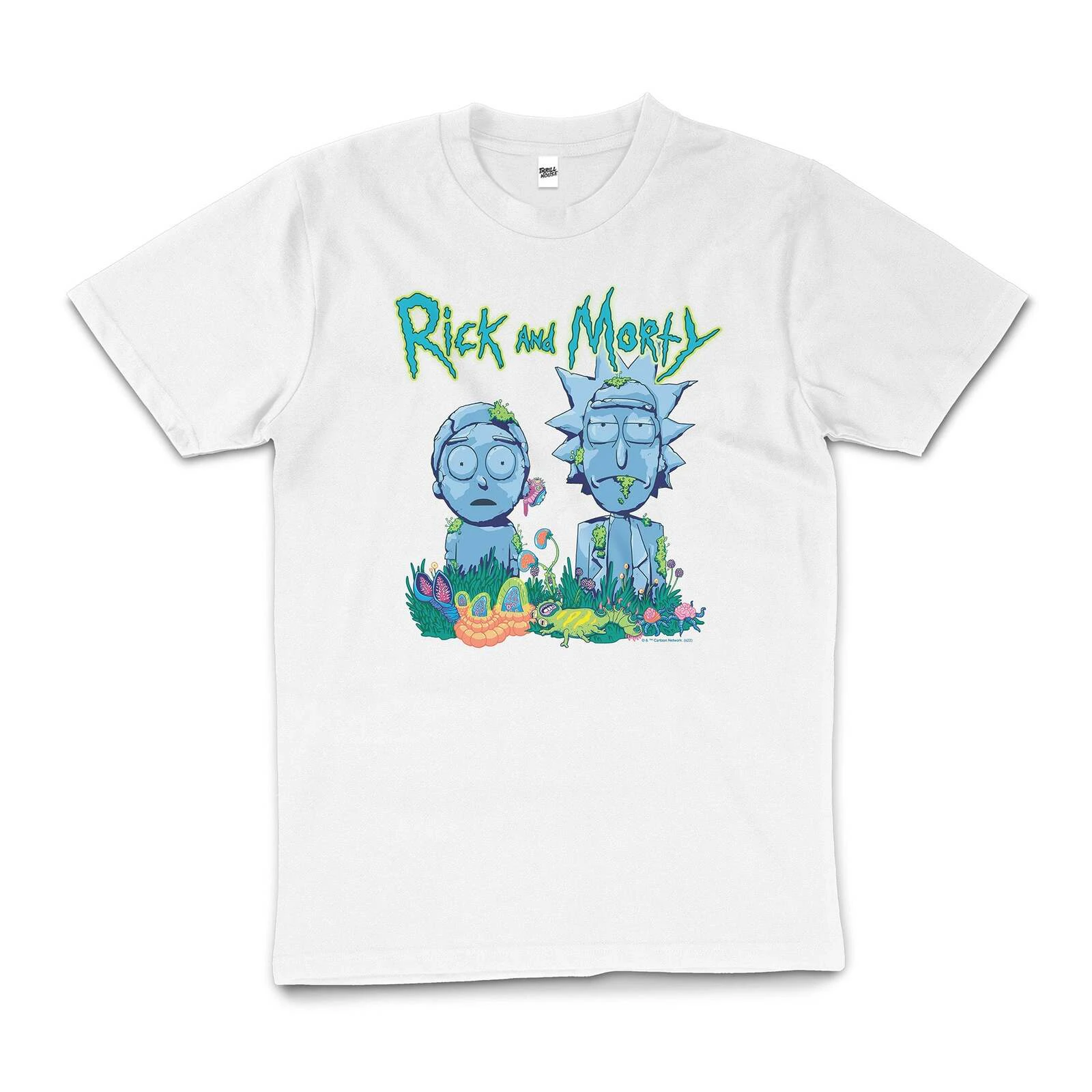 Rick and Morty Portal Licensed Funny Cotton T-Shirt Unisex Tee White - White