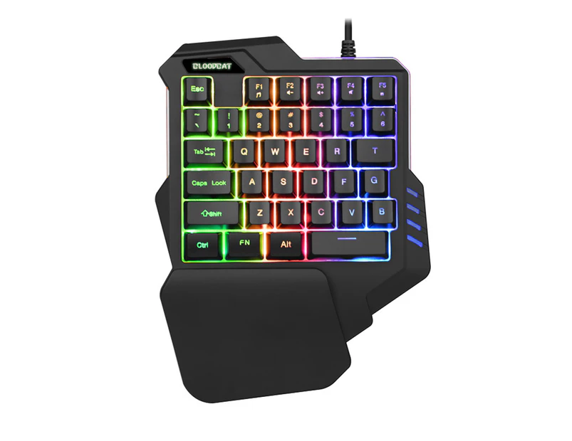 One Handed Mechanical Gaming Keyboard , 35 Keys One-Handed Mechanical Mini Gaming Keypad Backlit Ergonomic Game Controller